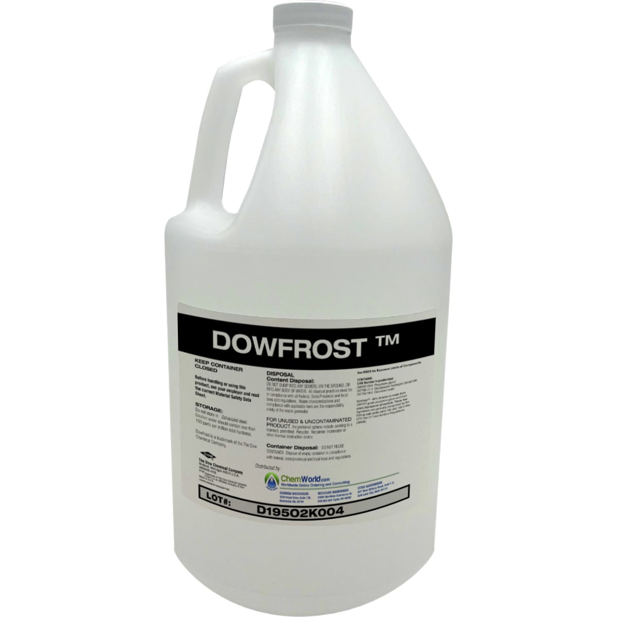 This is the highest concentration of DowfrostTM (96%).