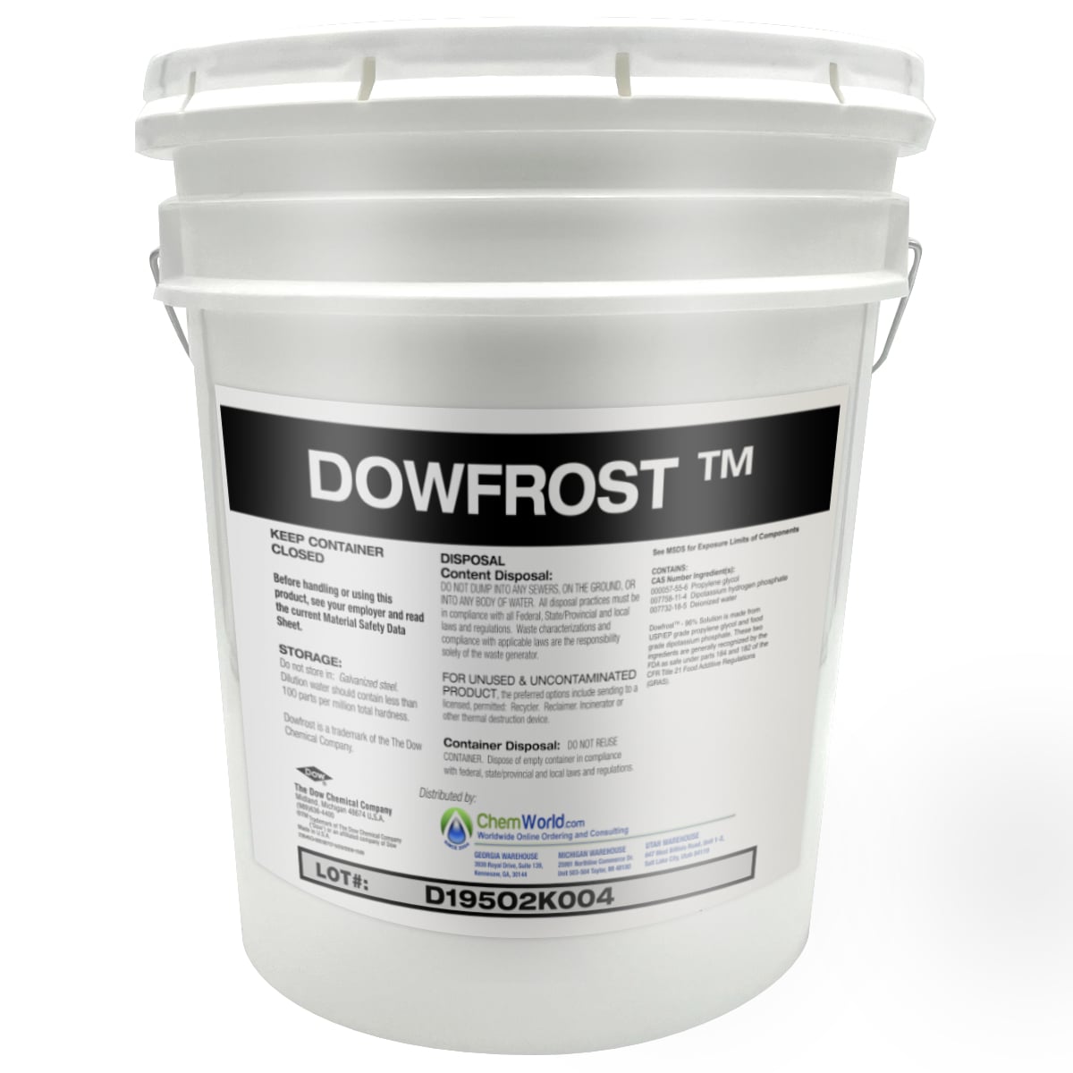 This is the highest concentration of DowfrostTM (96%).